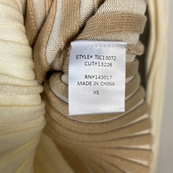 Böhme Colorblock Ribbed Sweater‎ Mock Neck Long Sleeve Stretch Fitted Size XS - Picture 8 of 9